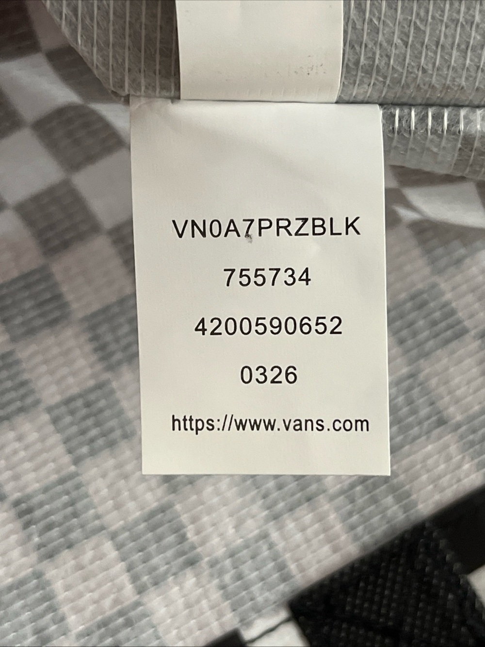 Vans Off The Wall Reusable Large Black White Checkerboard Shopping Tote Bag New - Picture 14 of 16